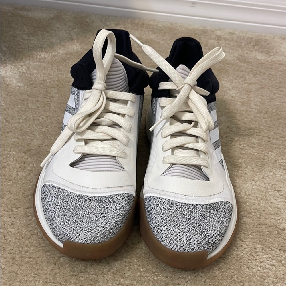 Adidas White and Black Textured Sneakers